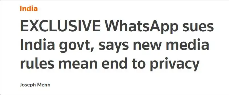 WhatsApp隐私权诉讼_印度社交媒体新规_WhatsApp