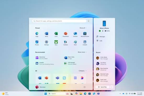 微软Windows 11开始菜单更新_Windows 11菜单个性化设置_WhatsApp