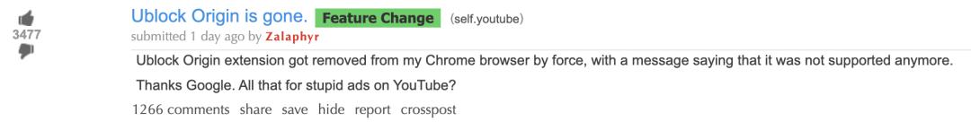 uBlock Origin Chrome 强制删除 _谷歌浏览器无法删除_ Manifest V3 对 uBlock Origin 影响 