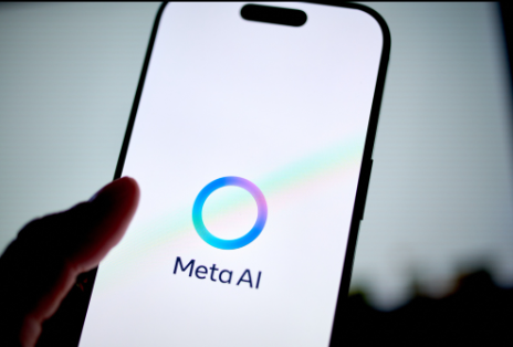 智能手机上的 Meta AI 标志。