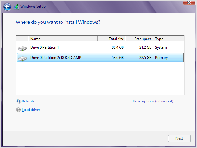 Windows 安装程序窗口