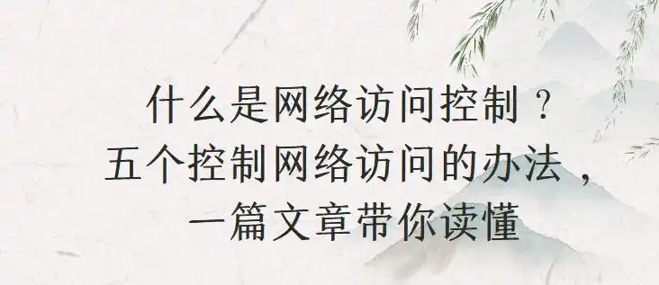 网络访问控制原理_访问限制有什么用_基于角色的访问控制方法