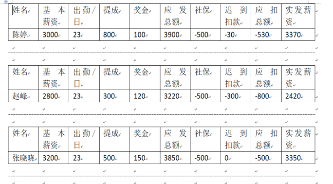 工资条做法8