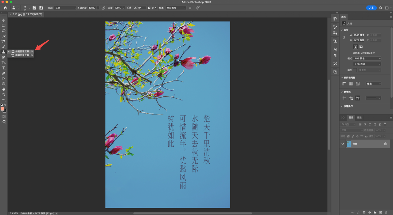 怎样在电脑上将图片中的字改掉_如何使用PS修改图片文字_PS仿制图章工具教程